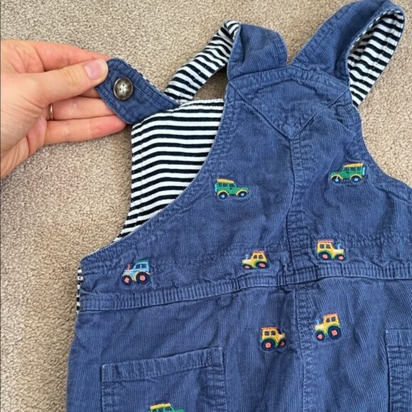 JoJo Maman Bebe Denim Overalls with Colorful Car Design - Picture 5 of 5